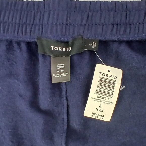 Torrid Navy Dark Blue Cozy Fleece Warm Jogger Pants with Pockets - Picture 6 of 6